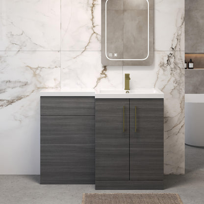 [BFLE511RH017] Bramshall Combination Vanity Unit with Basin & WC, Right Hand, 1100mm x 390mm - Choice of Colour and Handle Finish - Lifestyle 1