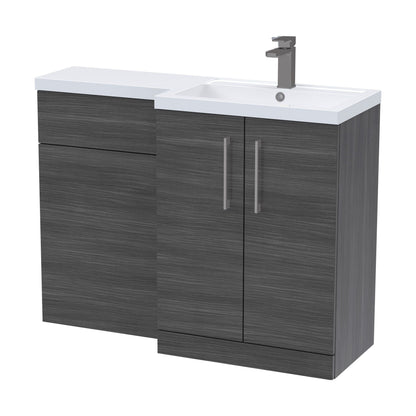 [BFLE511RH716] Bramshall Combination Vanity Unit with Basin & WC, Right Hand, 1100mm x 390mm - Choice of Colour and Handle Finish - Cutout