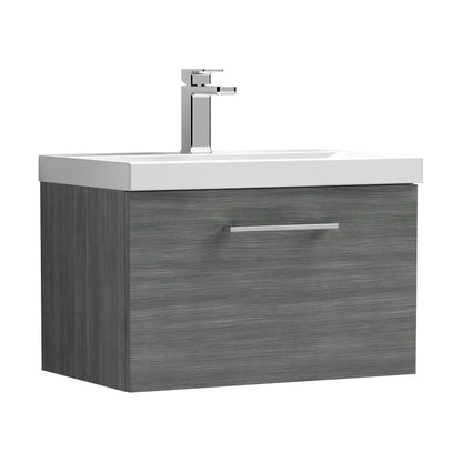 [BFLE522D] Balterley  Contemporary Bathroom Wall Hung 1-Drawer Vanity & Thin-Edge Basin, Anthracite, 600mm - Cutout