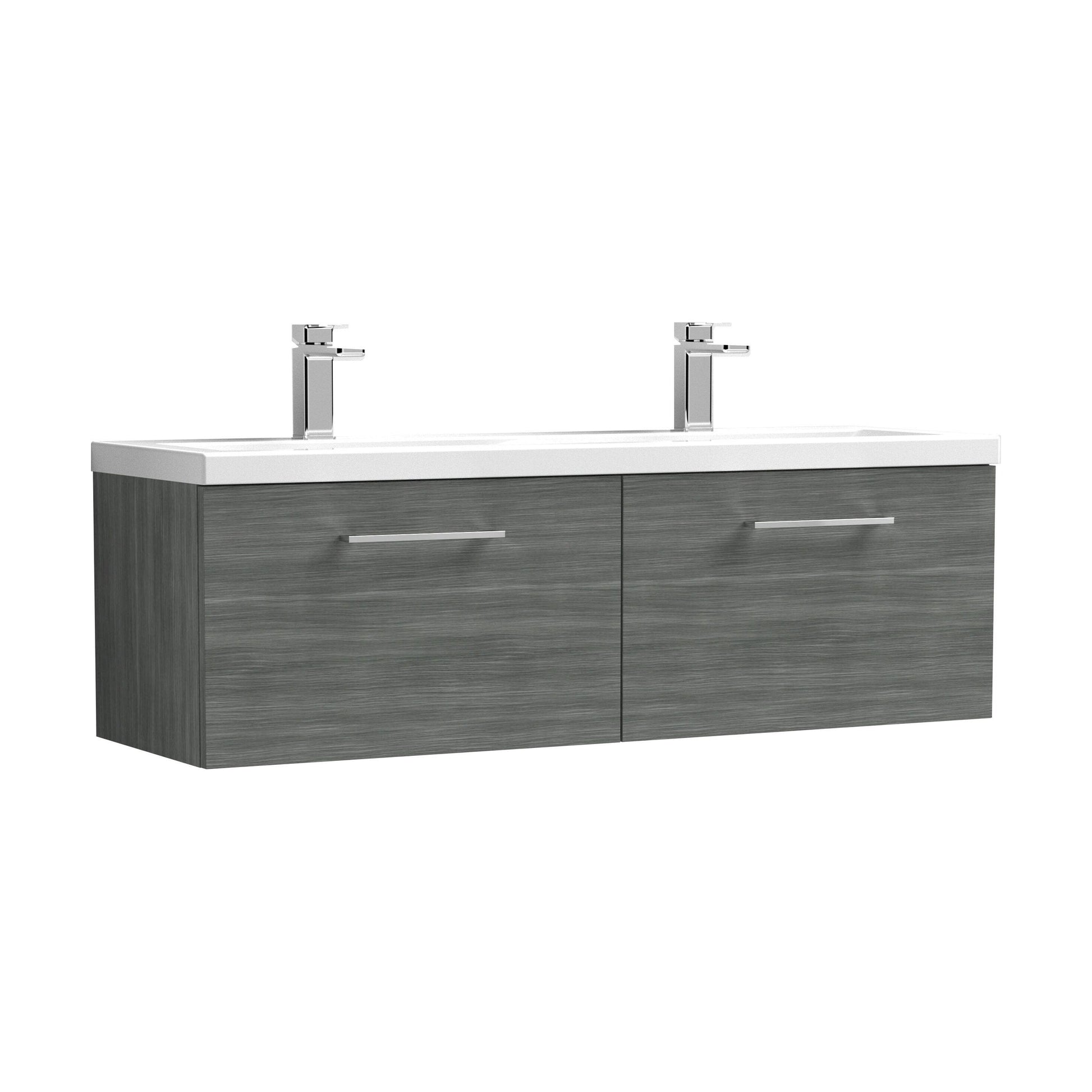 [BFLE522F2] Bramshall Wall Hung 2 Drawer Vanity Basin Unit - 1200mm - Choice of Colour and Basin Type - Cutout