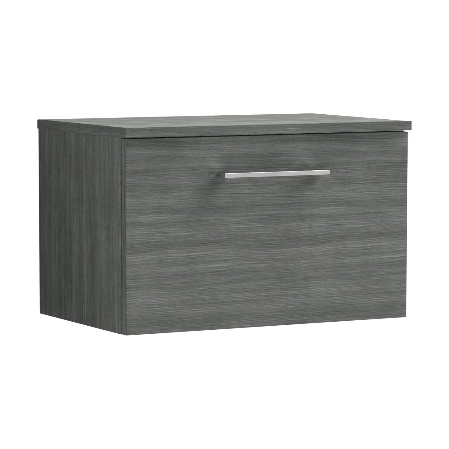 [BFLE522W] Balterley Level Modern Bathroom 600mm Wall Hung 1-Drawer Vanity Unit with Worktop, Soft Close Drawer, Anthracite - Cutout