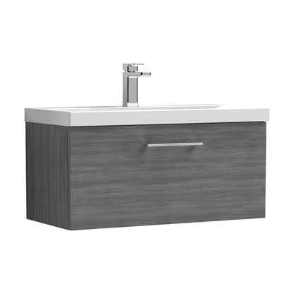 [BFLE525D] Balterley  Contemporary Bathroom Wall Hung 1-Drawer Vanity & Thin-Edge Basin, Anthracite, 800mm - Cutout