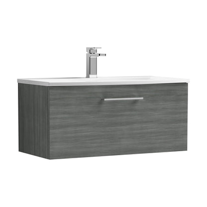 [BFLE525G] Balterley  Modern Bathroom 1 Soft Close Drawer Wall Hung Vanity & Basin, Anthracite, 800mm - Cutout