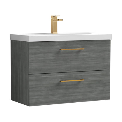 [BFLE526AH1516] Bramshall Wall Hung 2 Drawer Vanity Unit with Mid-Edge Ceramic Basin - Choice of Colour, Handle Finish and Size - Cutout
