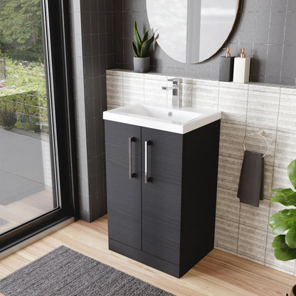 [BFLE601A] Contemporary Floor Standing Vanity Unit with Mid-Edge Basin, Choice of Size - Lifestyle 3