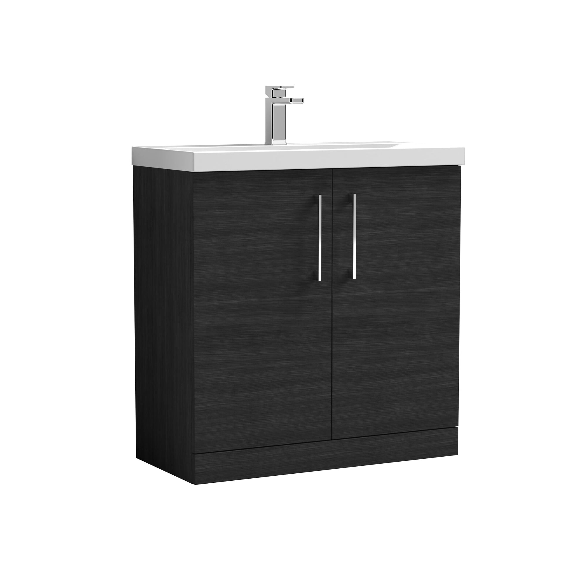 [BFLE605A] Contemporary Floor Standing Vanity Unit with Mid-Edge Basin, Choice of Size - Cutout