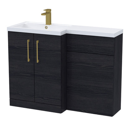[BFLE611LH017] Bramshall Combination Vanity Unit with Basin & WC, Left Hand, 1100mm x 390mm - Choice of Colour and Handle Finish - Cutout