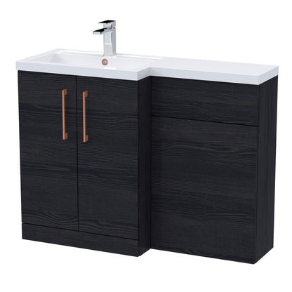 [BFLE611LH019] Bramshall Combination Vanity Unit with Basin & WC, Left Hand, 1100mm x 390mm - Choice of Colour and Handle Finish - Cutout