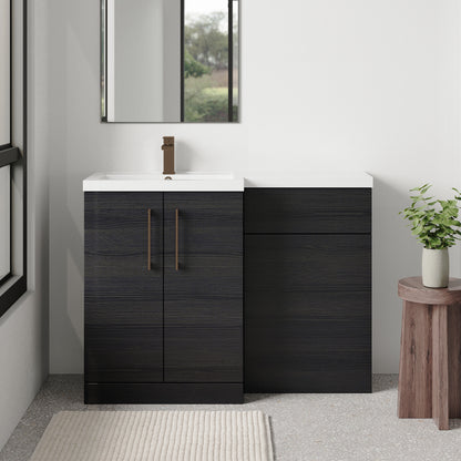 [BFLE611LH1516] Bramshall Combination Vanity Unit with Basin & WC, Left Hand, 1100mm x 390mm - Choice of Colour and Handle Finish - Lifestyle 1