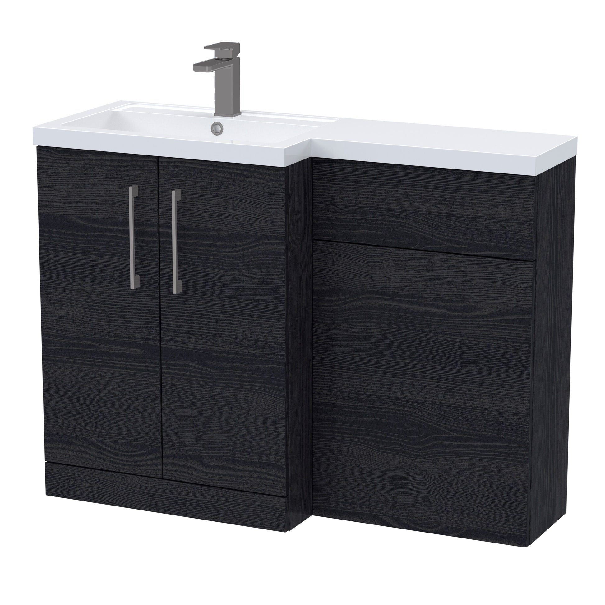 [BFLE611LH716] Bramshall Combination Vanity Unit with Basin & WC, Left Hand, 1100mm x 390mm - Choice of Colour and Handle Finish - Cutout