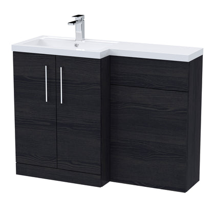 [BFLE611L] Bramshall Combination Vanity Unit with Basin & WC, Left Hand, 1100mm x 390mm - Choice of Colour and Handle Finish - Cutout
