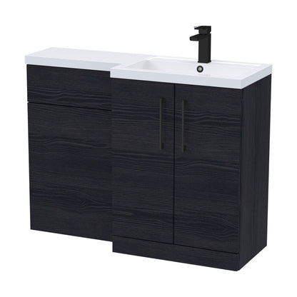 [BFLE611RH018] Bramshall Combination Vanity Unit with Basin & WC, Right Hand, 1100mm x 390mm - Choice of Colour and Handle Finish - Cutout