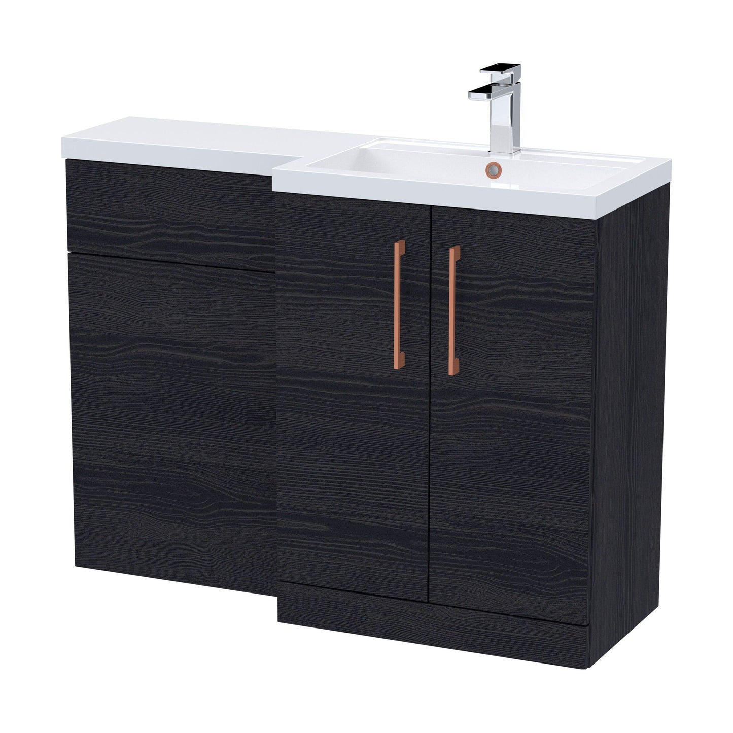 [BFLE611RH019] Bramshall Combination Vanity Unit with Basin & WC, Right Hand, 1100mm x 390mm - Choice of Colour and Handle Finish - Cutout