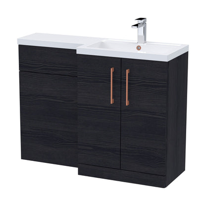 [BFLE611RH019] Bramshall Combination Vanity Unit with Basin & WC, Right Hand, 1100mm x 390mm - Choice of Colour and Handle Finish - Cutout