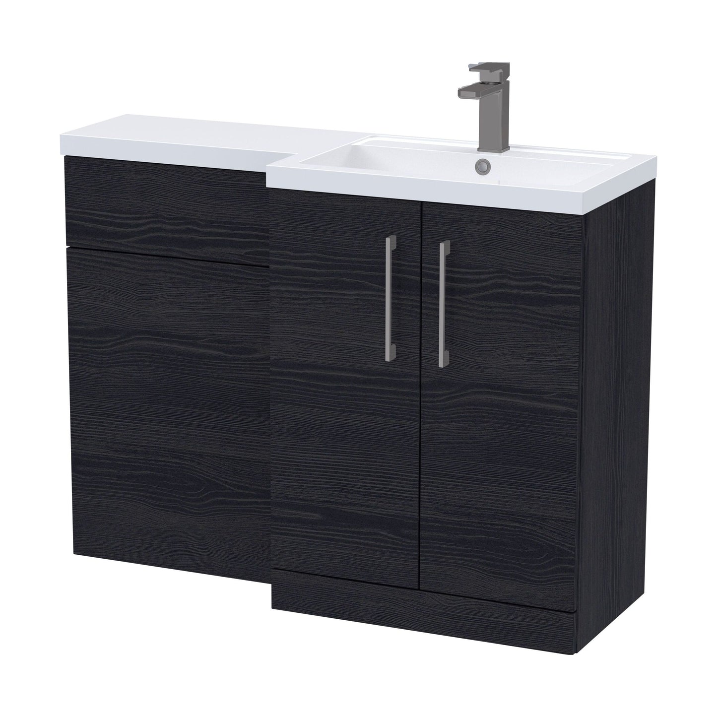 [BFLE611RH716] Bramshall Combination Vanity Unit with Basin & WC, Right Hand, 1100mm x 390mm - Choice of Colour and Handle Finish - Cutout