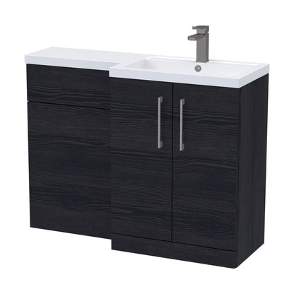 [BFLE611RH716] Bramshall Combination Vanity Unit with Basin & WC, Right Hand, 1100mm x 390mm - Choice of Colour and Handle Finish - Cutout