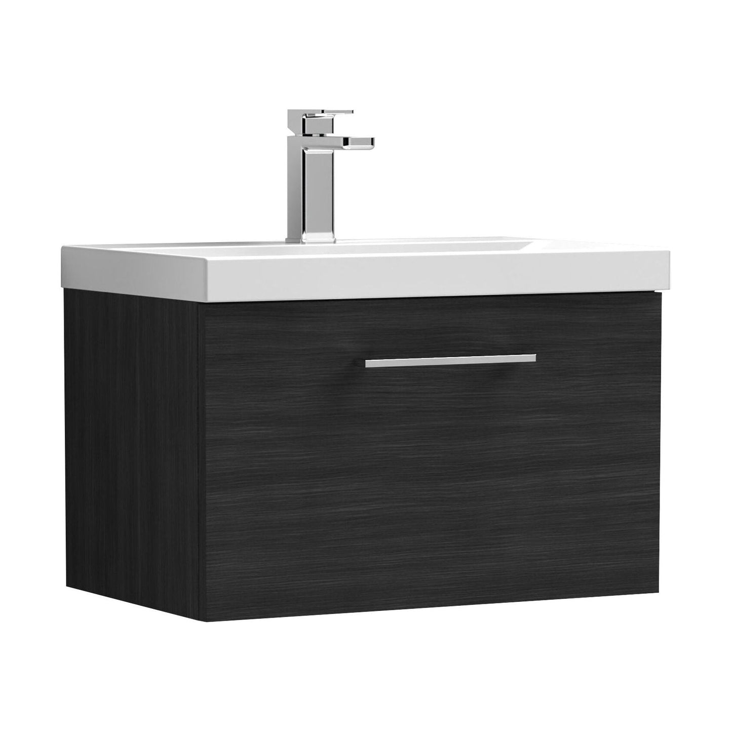 [BFLE622A] Bramshall Wall Hung 1 Drawer Vanity Unit with Mid-Edge Ceramic Basin - Choice of Colour, Handle Finish and Size - Cutout