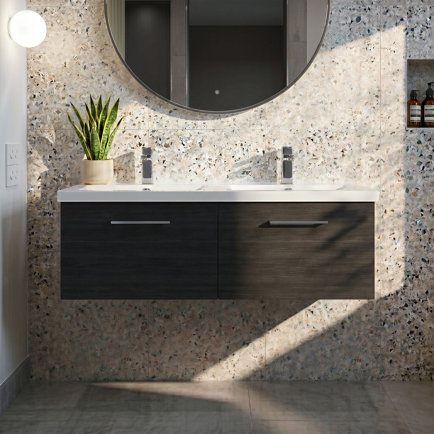 [BFLE622C2] Bramshall Wall Hung 2 Drawer Vanity Basin Unit - 1200mm - Choice of Colour and Basin Type - Silo