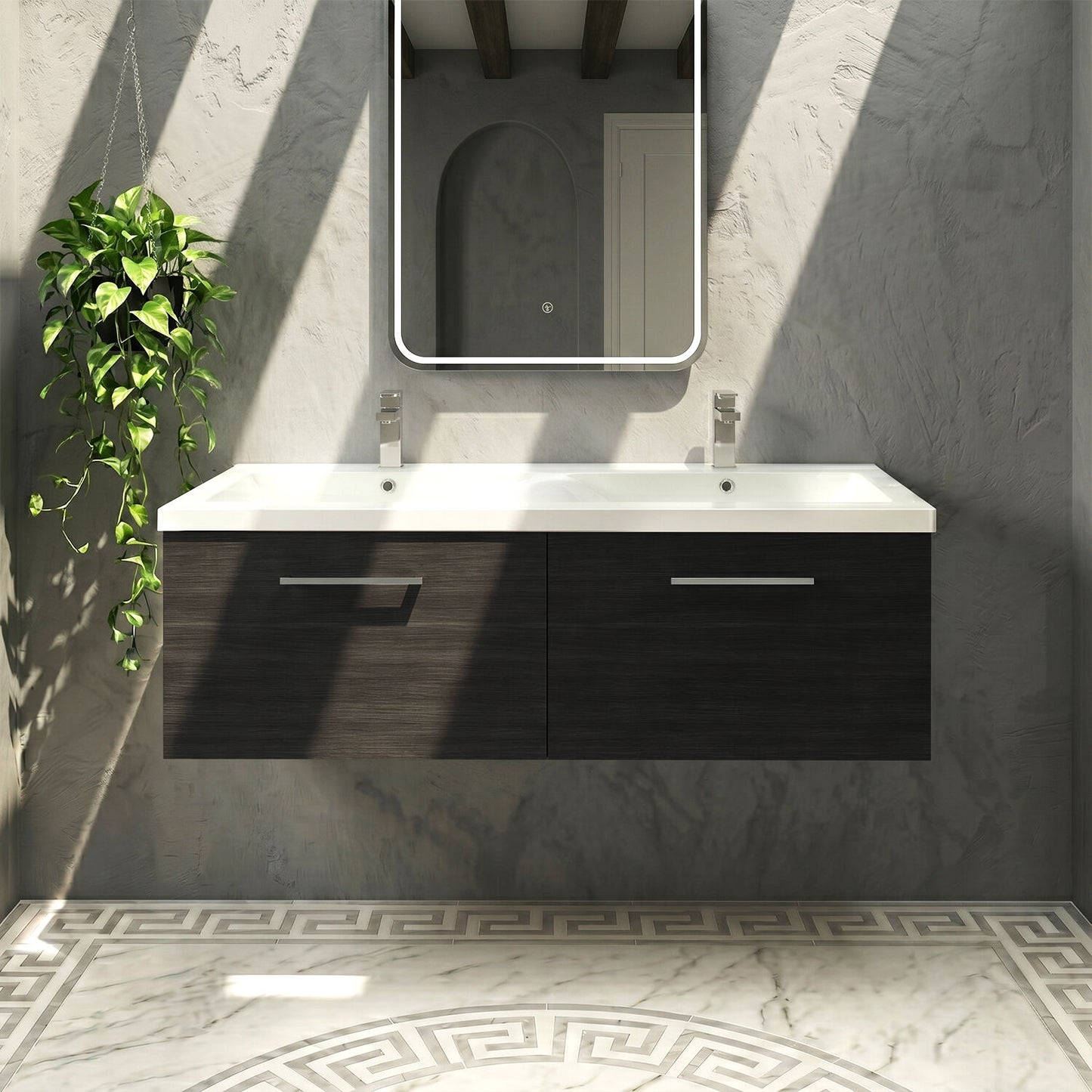 [BFLE622F2] Bramshall 1200mm Wall Hung 2-Drawer Vanity Unit with Double Basin for Modern Bathroom Storage - Choice of Colour - Silo