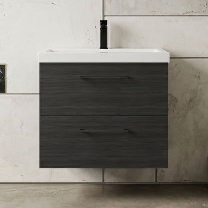 [BFLE624AH018] Bramshall Wall Hung 2 Drawer Vanity Unit with Mid-Edge Ceramic Basin - Choice of Colour, Handle Finish and Size - Silo