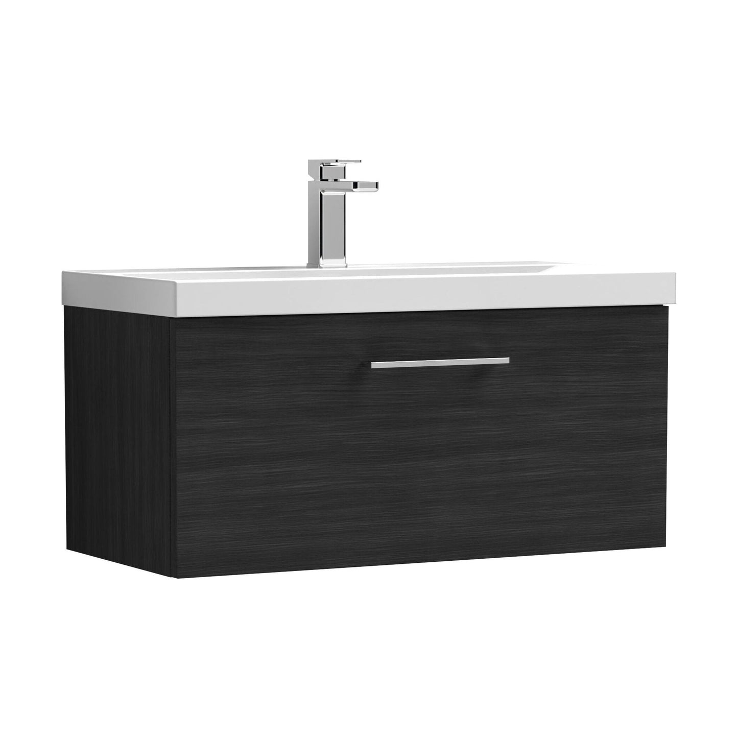 [BFLE625A] Bramshall Wall Hung 1 Drawer Vanity Unit with Mid-Edge Ceramic Basin - Choice of Colour, Handle Finish and Size - Cutout