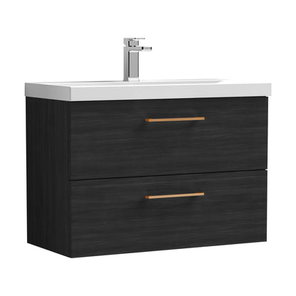 [BFLE626AH019] Bramshall Wall Hung 2 Drawer Vanity Unit with Mid-Edge Ceramic Basin - Choice of Colour, Handle Finish and Size - Cutout