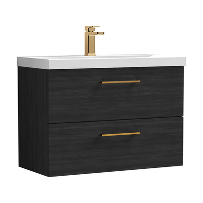 [BFLE626AH1516] Bramshall Wall Hung 2 Drawer Vanity Unit with Mid-Edge Ceramic Basin - Choice of Colour, Handle Finish and Size - Cutout