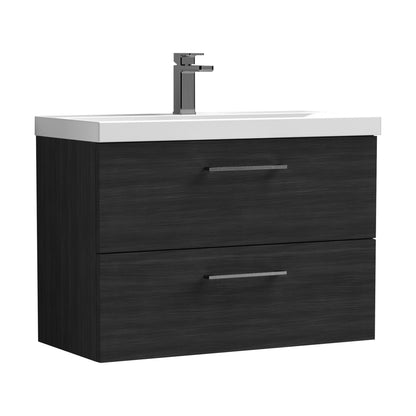 [BFLE626AH716] Bramshall Wall Hung 2 Drawer Vanity Unit with Mid-Edge Ceramic Basin - Choice of Colour, Handle Finish and Size - Cutout