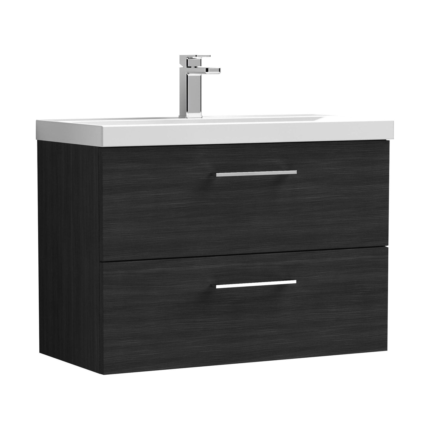 [BFLE626A] Bramshall Wall Hung 2 Drawer Vanity Unit with Mid-Edge Ceramic Basin - Choice of Colour, Handle Finish and Size - Cutout