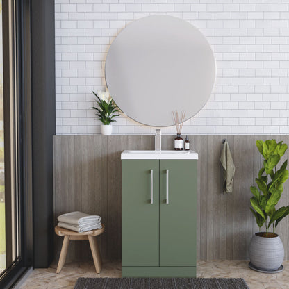 [BFLE801A] Contemporary Floor Standing Vanity Unit with Mid-Edge Basin, Choice of Size - Lifestyle 1