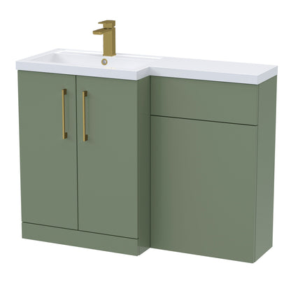 [BFLE811LH017] Bramshall Combination Vanity Unit with Basin & WC, Left Hand, 1100mm x 390mm - Choice of Colour and Handle Finish - Cutout