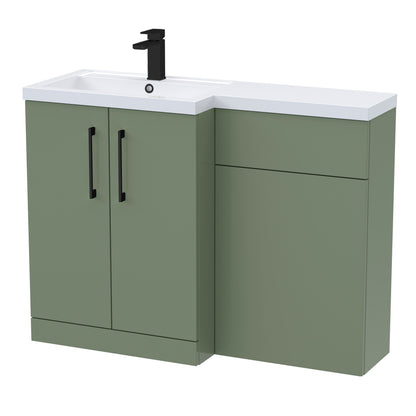 [BFLE811LH018] Bramshall Combination Vanity Unit with Basin & WC, Left Hand, 1100mm x 390mm - Choice of Colour and Handle Finish - Cutout