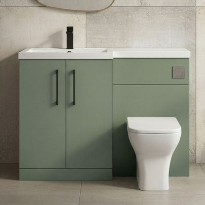 [BFLE811LH018] Bramshall Combination Vanity Unit with Basin & WC, Left Hand, 1100mm x 390mm - Choice of Colour and Handle Finish - Silo