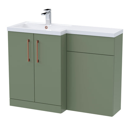 [BFLE811LH019] Bramshall Combination Vanity Unit with Basin & WC, Left Hand, 1100mm x 390mm - Choice of Colour and Handle Finish - Cutout