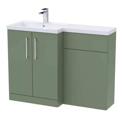[BFLE811L] Bramshall Combination Vanity Unit with Basin & WC, Left Hand, 1100mm x 390mm - Choice of Colour and Handle Finish - Cutout