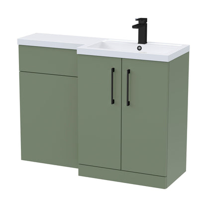 [BFLE811RH018] Bramshall Combination Vanity Unit with Basin & WC, Right Hand, 1100mm x 390mm - Choice of Colour and Handle Finish - Cutout