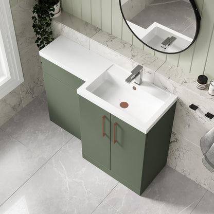 [BFLE811RH019] Bramshall Combination Vanity Unit with Basin & WC, Right Hand, 1100mm x 390mm - Choice of Colour and Handle Finish - Lifestyle 2