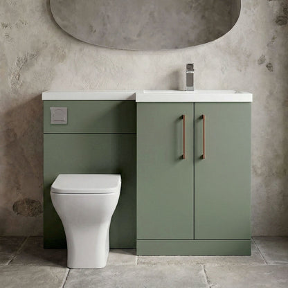 [BFLE811RH019] Bramshall Combination Vanity Unit with Basin & WC, Right Hand, 1100mm x 390mm - Choice of Colour and Handle Finish - Silo
