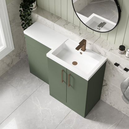 [BFLE811RH1516] Bramshall Combination Vanity Unit with Basin & WC, Right Hand, 1100mm x 390mm - Choice of Colour and Handle Finish - Lifestyle 2