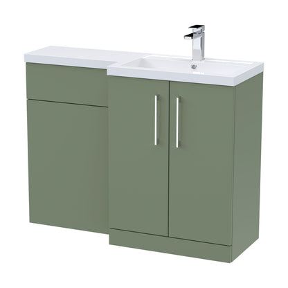 [BFLE811R] Bramshall Combination Vanity Unit with Basin & WC, Right Hand, 1100mm x 390mm - Choice of Colour and Handle Finish - Cutout