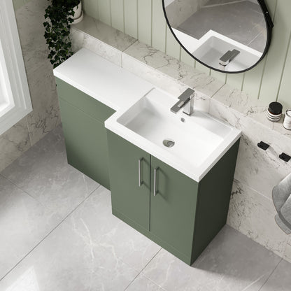 [BFLE811R] Bramshall Combination Vanity Unit with Basin & WC, Right Hand, 1100mm x 390mm - Choice of Colour and Handle Finish - Lifestyle 2