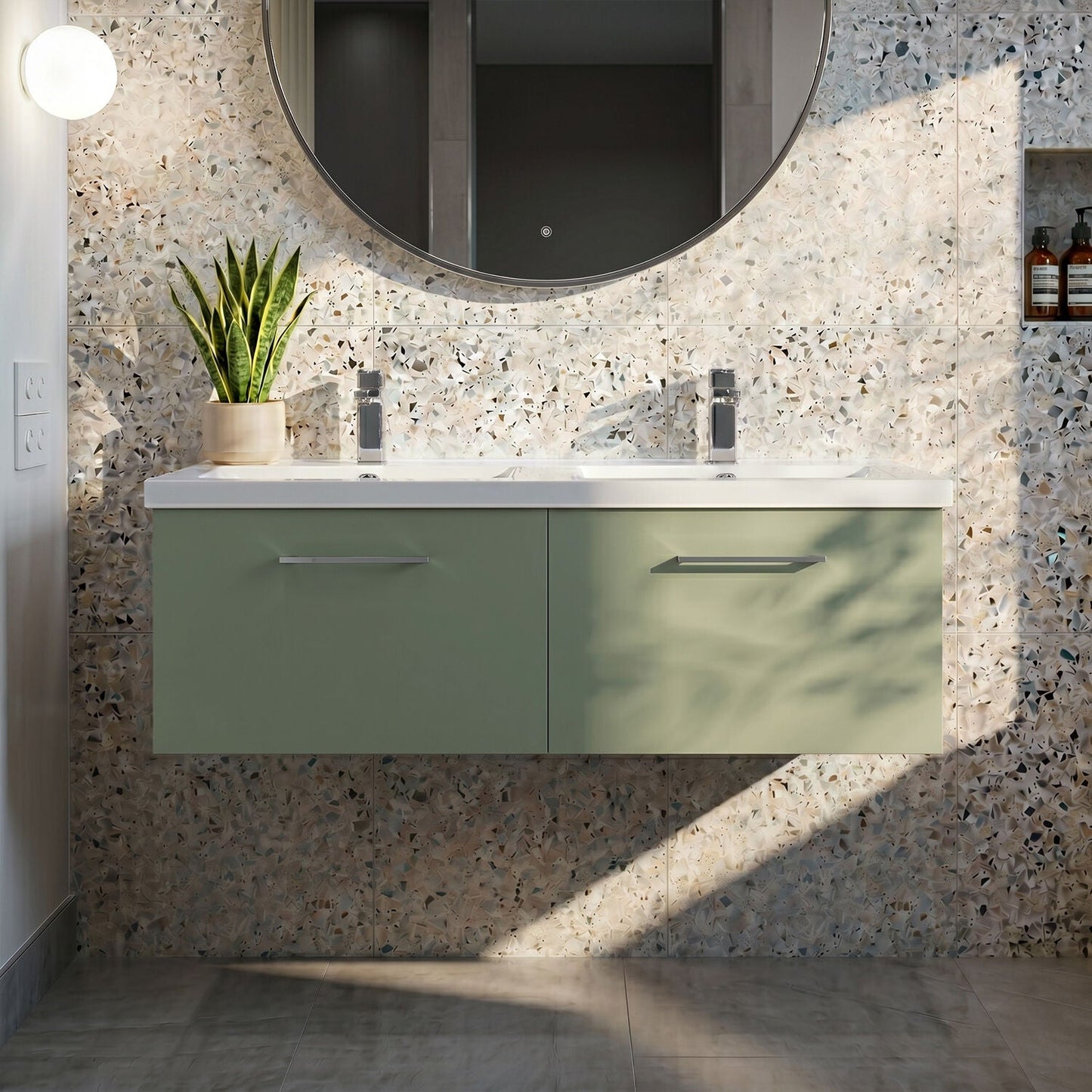 [BFLE822C2] Bramshall Wall Hung 2 Drawer Vanity Basin Unit - 1200mm - Choice of Colour and Basin Type - Silo