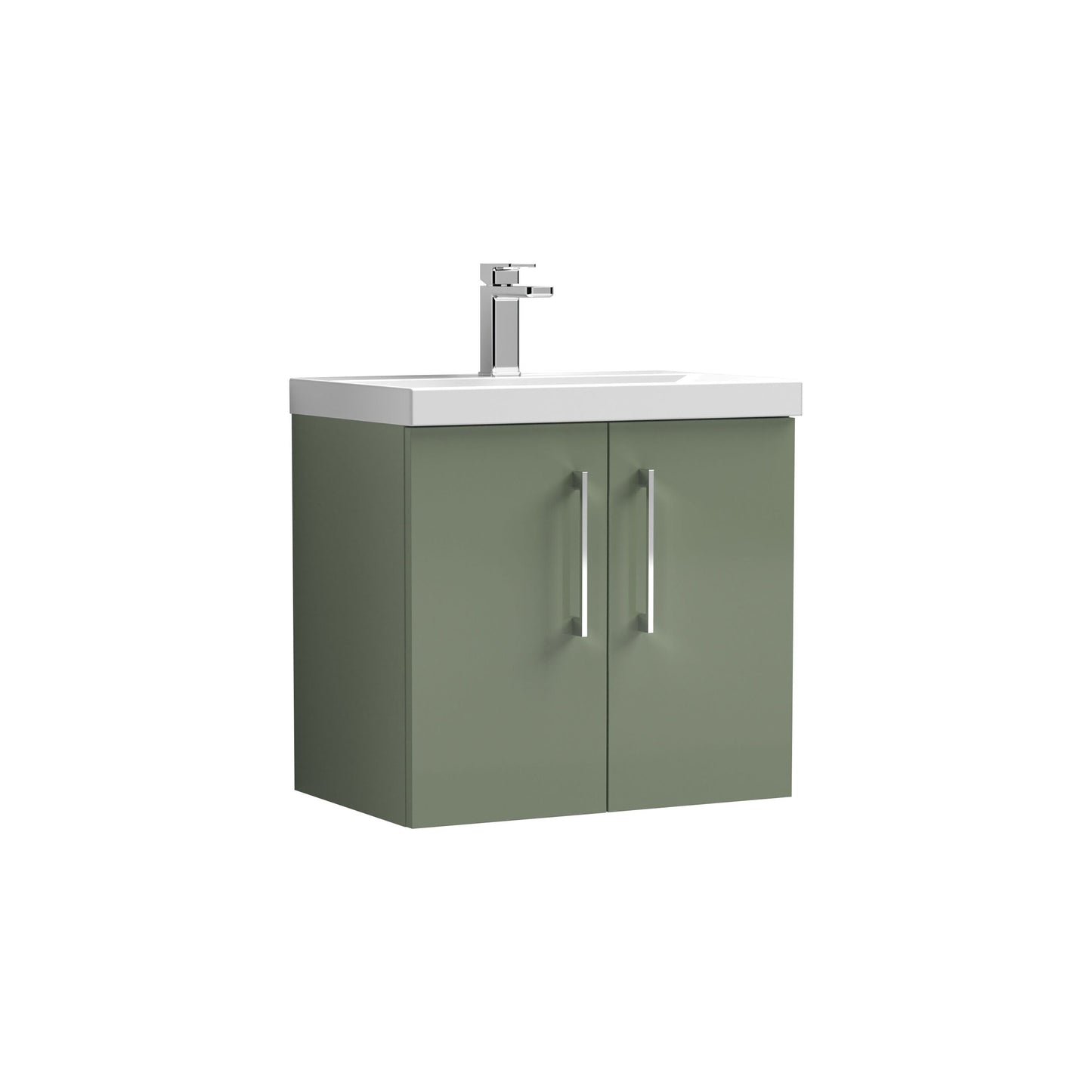 [BFLE823A] Bramshall Contemporary 2 Door Wall Hung Vanity Basin Unit with Mid-Edge Basin, Choice of Size and Colour - Cutout