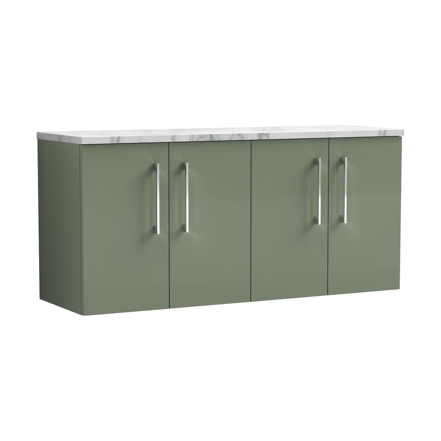 [BFLE823LCM2] Balterley Level 1200mm Wall Hung Vanity Unit with Laminate Worktop for Modern Bathroom Storage - Satin Green - Cutout