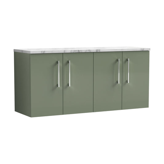 [BFLE823LCM2] Balterley Level 1200mm Wall Hung Vanity Unit with Laminate Worktop for Modern Bathroom Storage - Satin Green - Cutout