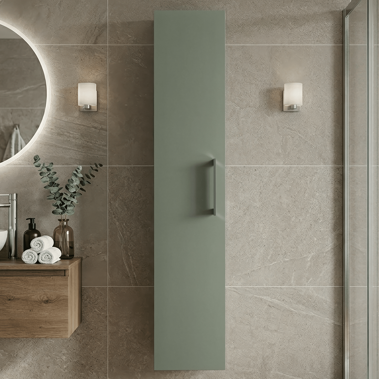 [BFLE861H716] Bramshall 300mm Wall Hung 1 Door Tall Unit - Choice of Colour and Handle Finish - Silo