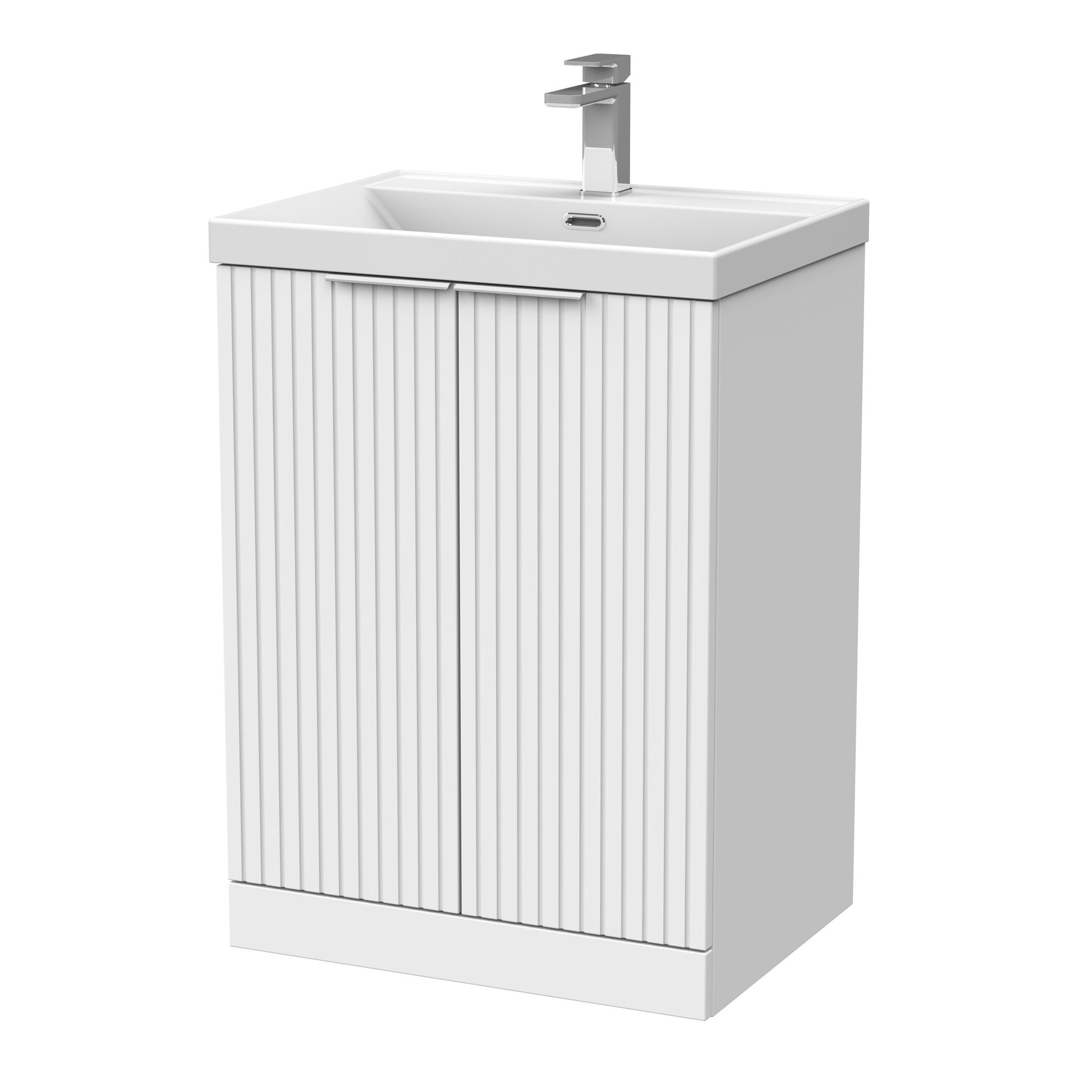 [BFLF103E] Callingwood Contemporary Floor Standing 2 Door Vanity Unit with Thin-Edge Ceramic Basin, Choice of Size and Colour - Cutout