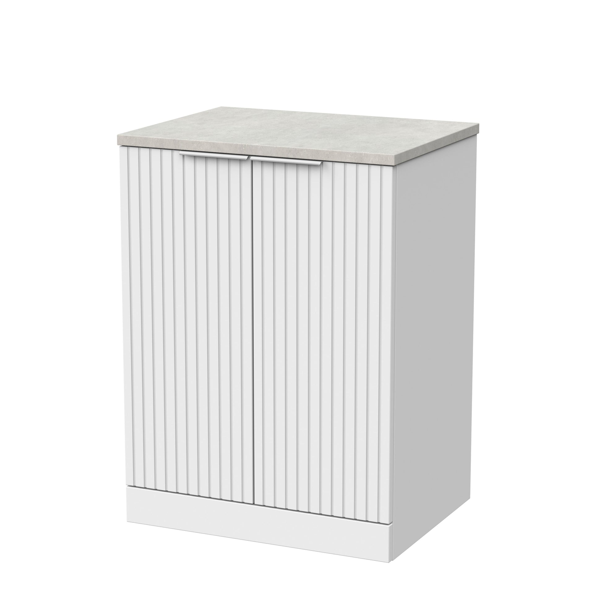 [BFLF103LSWG] Callingwood Contemporary Floor Standing 2 Door Vanity Unit with White Sparkle Laminate Worktop, Choice of Size and Colour - Cutout