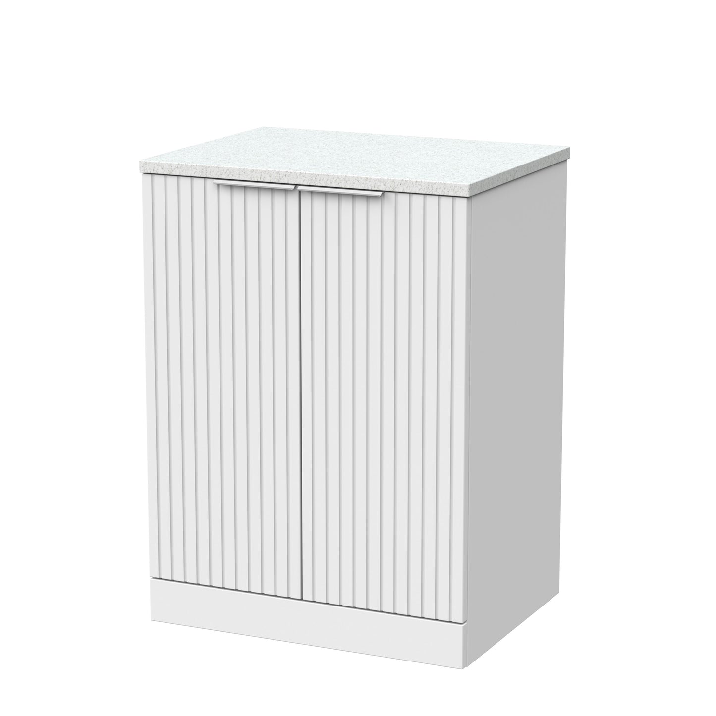 [BFLF103LWN] Callingwood Contemporary Floor Standing 2 Door Vanity Unit with White Nebula Laminate Worktop, Choice of Size and Colour - Cutout