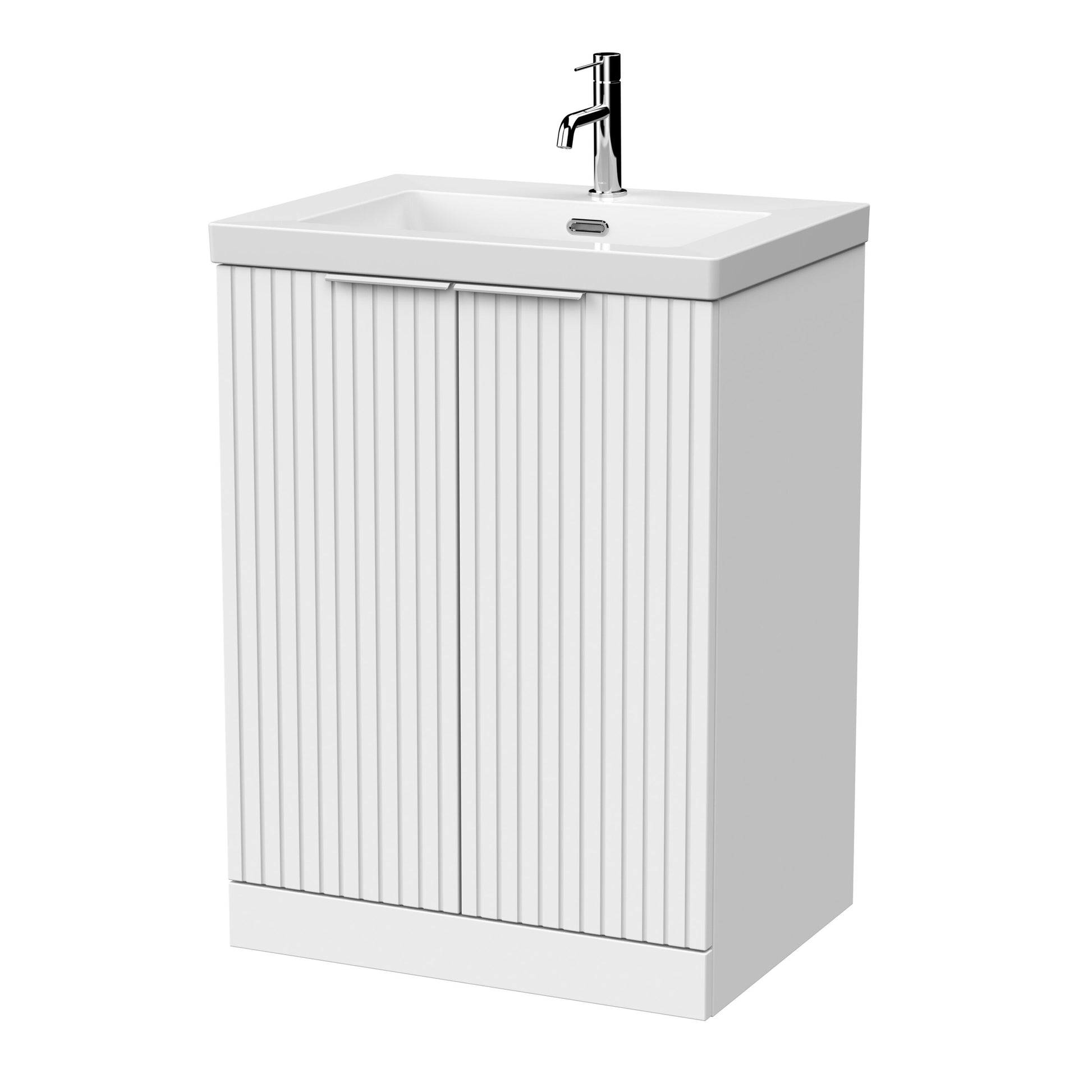 [BFLF103L] Callingwood Contemporary Floor Standing 2 Door Vanity Unit with 1 Tap Hole Fireclay Basin, Choice of Size and Colour - Cutout